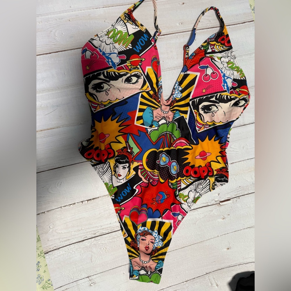 Colorful Graphic One-Piece Swimsuit
